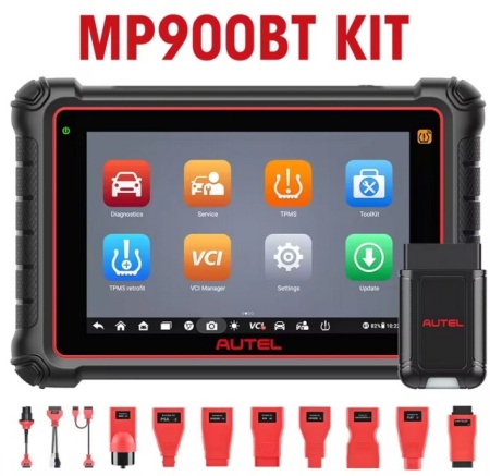 Noua versiune KIT Autel MaxiPRO MP900BT (Bluetooth, Set cabluri adaptoare + GRATIS Autel MV105S/PS100) = Tester Diagnoza auto Profesional Bluetooth Limba ROMANA 4GB RAM, 64GB ROM, Android 11, Procesor Quad core (1.8GHz) - Img 3