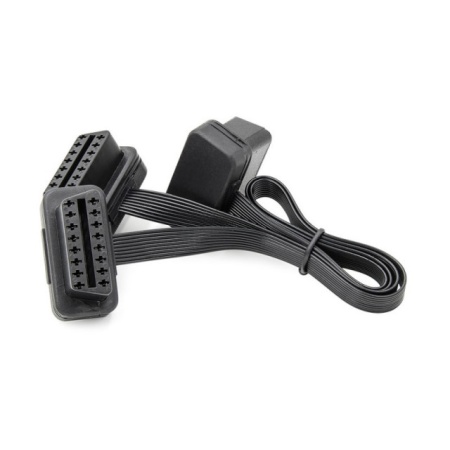 Prelungitor Cablu, Adaptor Auto 2 in 1 la OBD2 16 Pin, 30cm, 2 mufe mama, 1 mufa tata - Img 2