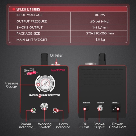 Tester auto detectie scurgere fum turisme si camioane LUTIFIX - Img 2