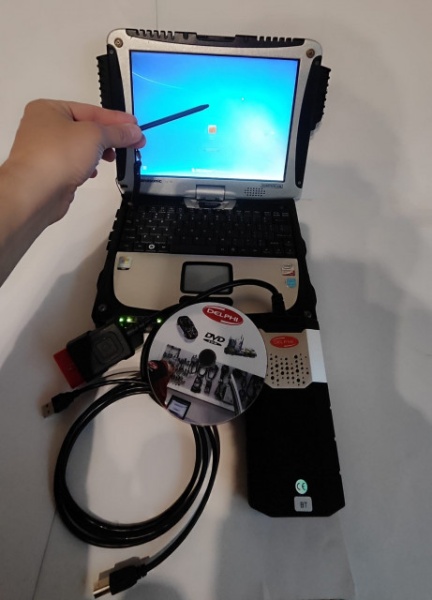 Kit Tester Auto Profesional Turisme &amp; Camioane in limba Romana cu Laptop/Tableta Panasonic CF19 Thoughbook, bluetooth 5.0, full activat si gata de utilizare 12/24V - Img 3