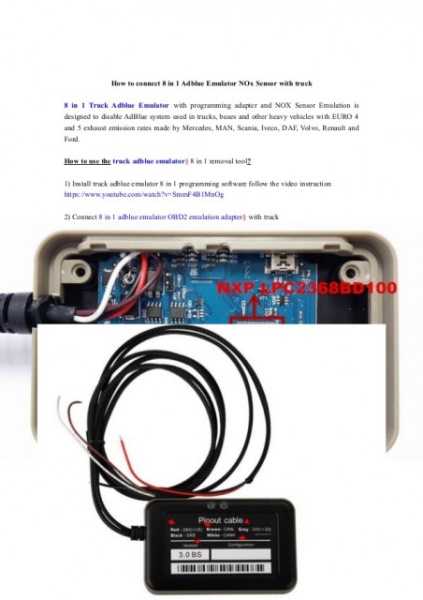 NOU Emulator 8in1 camioane vehicule grele ADblue 8 in 1 cu senzor NOx - Img 4