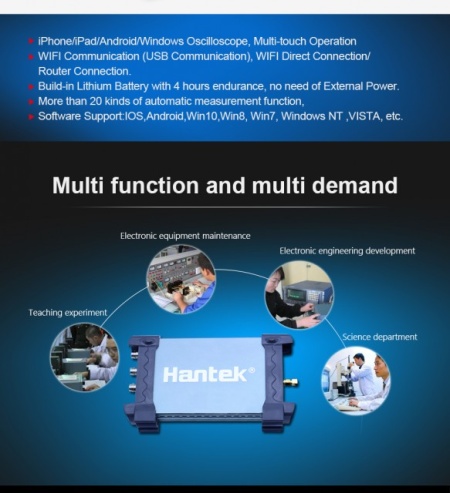 Osciloscop Digital Hantek iDSO1070A iPhone/iPad/Android/Windows Oscilloscope WIFI - Img 4