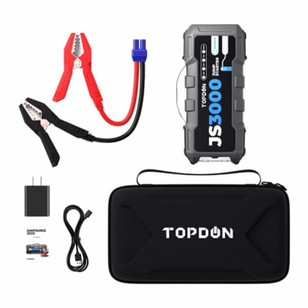 Robot portabil pentru pornirea masinii, Starter auto portabil TOPDON JS3000 24000mAh, 3000 A, recomandat pentru motoare benzina si diesel - Img 2