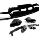 Difuzor Bara Spate AMG cu Ornamente Evacuare Mercedes E-Class W213 (2016-2020) Versiune Standard, Design negru, Inox, Best Quality