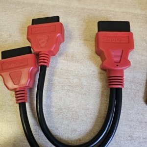 Prelungitor Cablu, Adaptor Auto 2 in 1 la OBD2 16 Pin, 30cm, 2 mufe mama, 1 mufa tata - Img 4