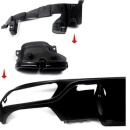 Difuzor Bara Spate AMG cu Ornamente Evacuare Mercedes E-Class W213 (2016-2020) Versiune Standard, Design negru, Inox, Best Quality