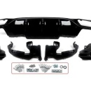 Difuzor Bara Spate AMG cu Ornamente Evacuare Mercedes E-Class W213 (2016-2020) Versiune Standard, Design negru, Inox, Best Quality