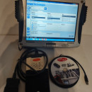 Kit Tester Auto Profesional Turisme & Camioane in limba Romana cu Laptop/Tableta Panasonic CF19 Thoughbook, bluetooth 5.0, full activat si gata de utilizare 12/24V
