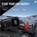 Robot pornire turisme camioane 5000A 150PSI compresor aer, afișaj LCD, Pompă de aer pentru pornire auto, 5000A, baterie externă cu accesorii pentru anvelope 150PSl, 12V, încărcare rapidă USB, LED/Lanterna/Avarie 