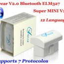 Elm327 model Viecar 2.0 Bluetooth Ultima versiune V2.1 Suporta 7 Protocoale: Android/Symbian/PC OBDII CAN-BUS