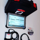 PROMOTIE Kit Tester Diagnoza Auto Multimarca Turisme&Camioane in Limba Romana update 2021/2022 + TABLETA Panasonic Antisoc 10.1 Inch Touchscreen, Uz Profesional 12/24V