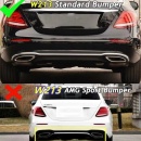 Difuzor Bara Spate AMG cu Ornamente Evacuare Mercedes E-Class W213 (2016-2020) Versiune Standard, Design negru, Inox, Best Quality