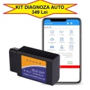 PRET REDUS ! Kit scanner auto multimarca bluetooth ELM 327 OBD2 + Tableta Android 7 inch cu soft auto instalat, model 4G, 16/64GB Stocare