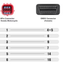 Adaptor pentru motociclete HONDA Guzzi Piaggio Vespa 6PINI la 16Pin OBD2 Conector de diagnosticare Motociclete OBDII Extensie
