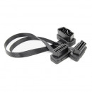 Prelungitor Cablu, Adaptor Auto 2 in 1 la OBD2 16 Pin, 30cm, 2 mufe mama, 1 mufa tata