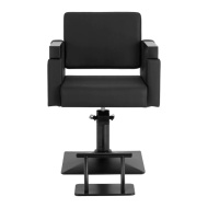 Scaun coafor hidraulic Emerald negru cu bază metalică