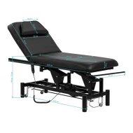 Pat cosmetic electric profesional  FORTE 75 Black, lățime 75 cm, negru