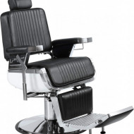 Scaun Barber Profesional ABRAHA – Hidraulic, Rotativ 360°, Spătar Reglabil, Negru