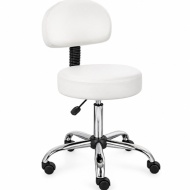 Scaun cosmetica cu spatar , scaun tehnician - Negru , Alb - Img 2