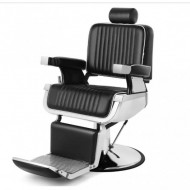 Scaun barber profesional ABRAHAM negru hidraulic cu spătar reglabil