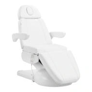 Scaun cosmetic electric cu incalzire AZZURRO LUX 3M – 3 motoare, alb