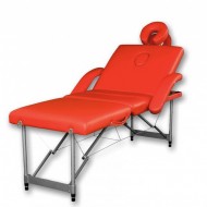 Masă de masaj profesională pliabilă din aluminiu, 4 secțiuni, portabilă pentru fizioterapie și SPA