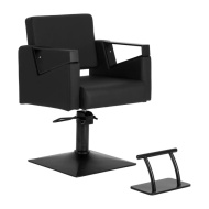Scaun Coafor Profesional Emerald Black cu Pompă Hidraulică
