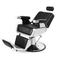 Scaun barber profesional ABRAHAM negru hidraulic cu spătar reglabil