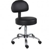 Scaun cosmetica cu spatar , scaun tehnician - Negru , Alb