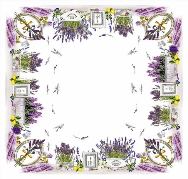 Fata de masa 6 persoane Bumbac Imprimat Digital 150x180cm - Model Lavanda