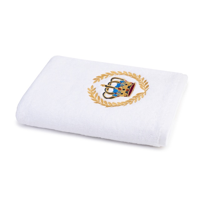 Prosop baie Brodat Alb cu broderie color, Nume, bumbac 100% - 3 | YEO