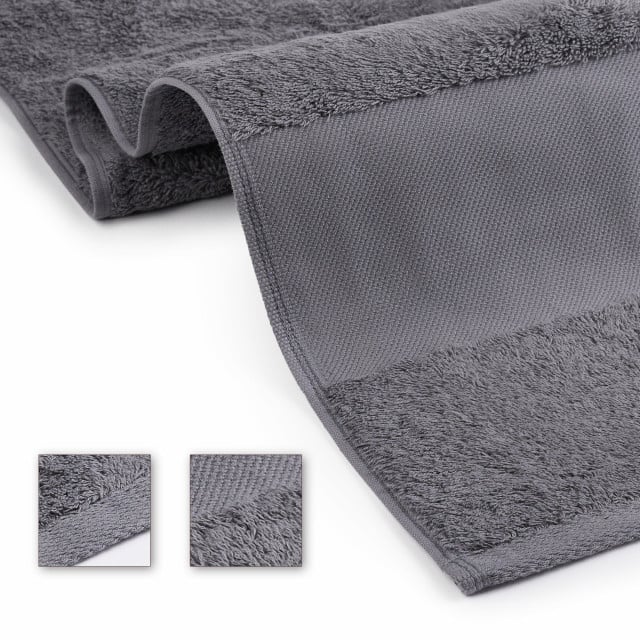 Set 4 Prosoape baie pentru brodat, Bumbac 100%, 70x140cm - 700g/mp-gri - 2 | YEO