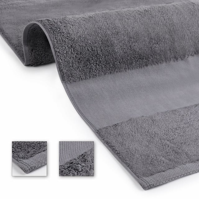 Prosop baie pentru brodat, Bumbac 100%, 50x90cm - 700g/mp-Gri - 1 | YEO