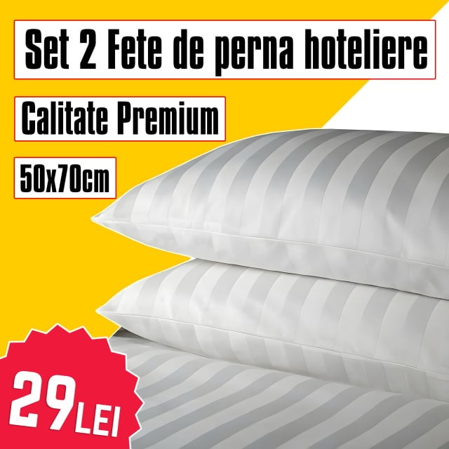 Set 2 Fete perna Hoteliere Damasc 50x70