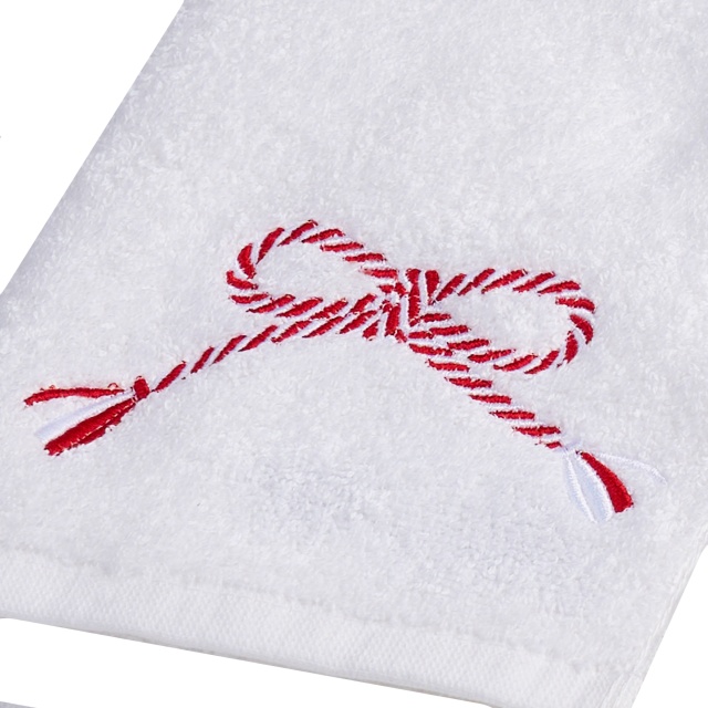 Set 2 Prosoape baie Brodate cu broderie color, Model Martisor, bumbac 100% - 3 | YEO