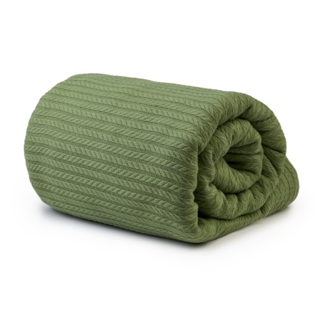 Cuvertură Pled tip Spic Verde – 240 × 240 cm, 100% bumbac, 300 g/mp - Img 2