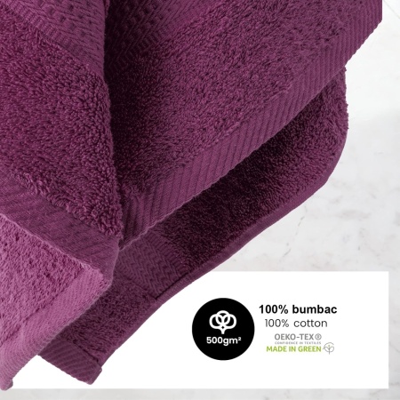 Set 4 Prosoape Corp 70x140cm 100% bumbac 500 g/mp, premium, Mov - Img 2