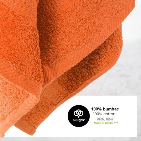 Set 4 Prosoape Fata 50x100cm 100% bumbac 500 g/mp, premium, Portocaliu - Img 3