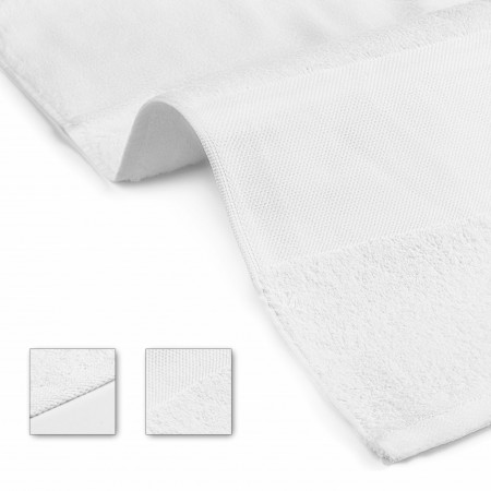 Prosop baie pentru brodat, Bumbac 100%, alb, 50x90cm - 700g/mp - Img 2