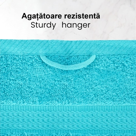 Set 4 Prosoape Corp 70x140cm 100% bumbac 500 g/mp, premium, turcoaz - Img 3