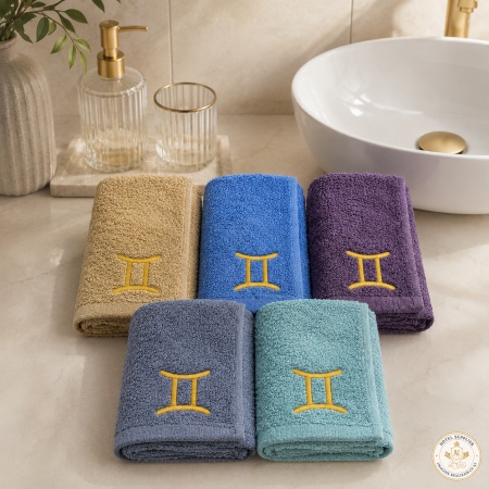 Set 5 prosoape de mâini și bucătărie cu broderie Gemeni 30 × 50 cm, 400 g/m² - Img 3