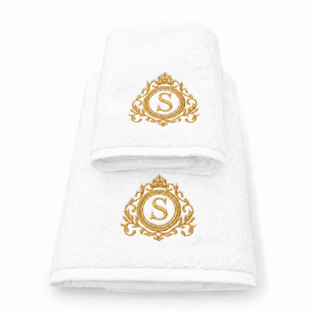Set cadou de lux Hotel Supplier, 2 prosoape cu inițială brodată, 680 g/m², 100% bumbac, MADE IN GREEN by OEKO-TEX® - Img 11