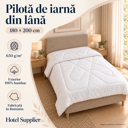 Pilotă de iarnă din lână 180x200 cm, 650 g/m², Hotel Supplier — amazon