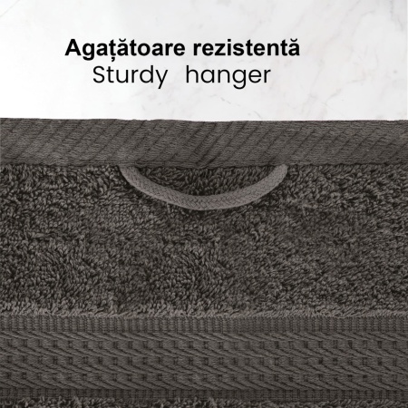 Set 4 Prosoape Fata 50x100cm 100% bumbac 500 g/mp, premium, Gri - Img 4