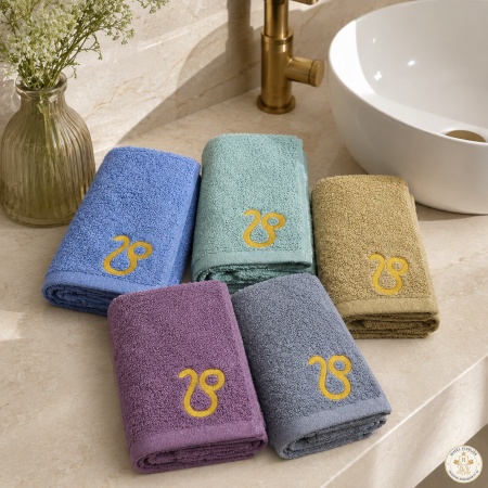 Set 5 prosoape de mâini și bucătărie cu broderie Leu 30 × 50 cm, 400 g/m² - Img 2