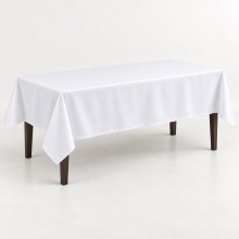 Față de masă din satén alb 250 × 150 cm, 160 g/m², 80% bumbac