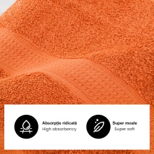 Set 4 Prosoape Fata 50x100cm 100% bumbac 500 g/mp, premium, Portocaliu - Img 2