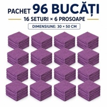 Set 96 prosoape de mână Gama Practic, 30 × 50 cm, 100% bumbac – protecția muncii, parastase și uz profesional-Mov