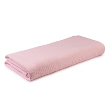 Cuvertură Pled tip Spic „Roz Prăfuit” – 240 × 240 cm, 100% bumbac, 300 g/mp