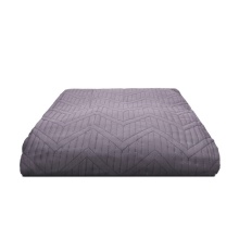 set Cuvertura Pat cu 2 Fete de Perna 55x75cm Uni, Model Geometric, Mov , 200x230cm - Img 2